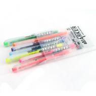 7支/盒色斜头荧光笔套装 7色涂鸦记号笔 重点标记彩色笔新品...